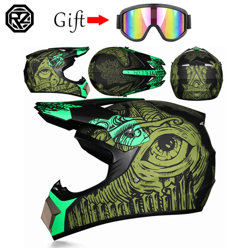 Off Road Motorcycle Helmet DOT Certified Motocross Dirt Bike Helmet ATV MX Downhill Racing Full Face Helmet Casco Moto Capacete