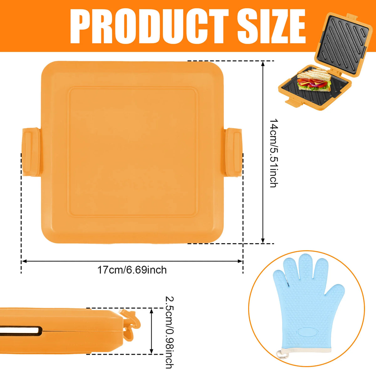 Microwave Sandwich Maker Microwave Grill Pan with Silicone Anti Scald Sleeve Microwaves Bacon Cooker Cookware Kitchen Accessory