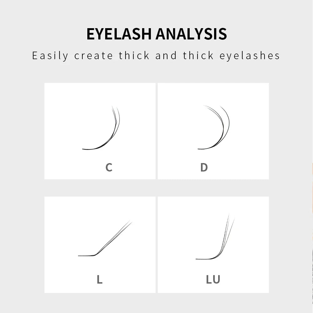 GAHAMACA Eyelash Extension 0.07mm C/D/L/LU Curl Lash 3dW-Shape Eyelashes Extension Natural Soft Premade False Lashes ๏ปฟWholesaled