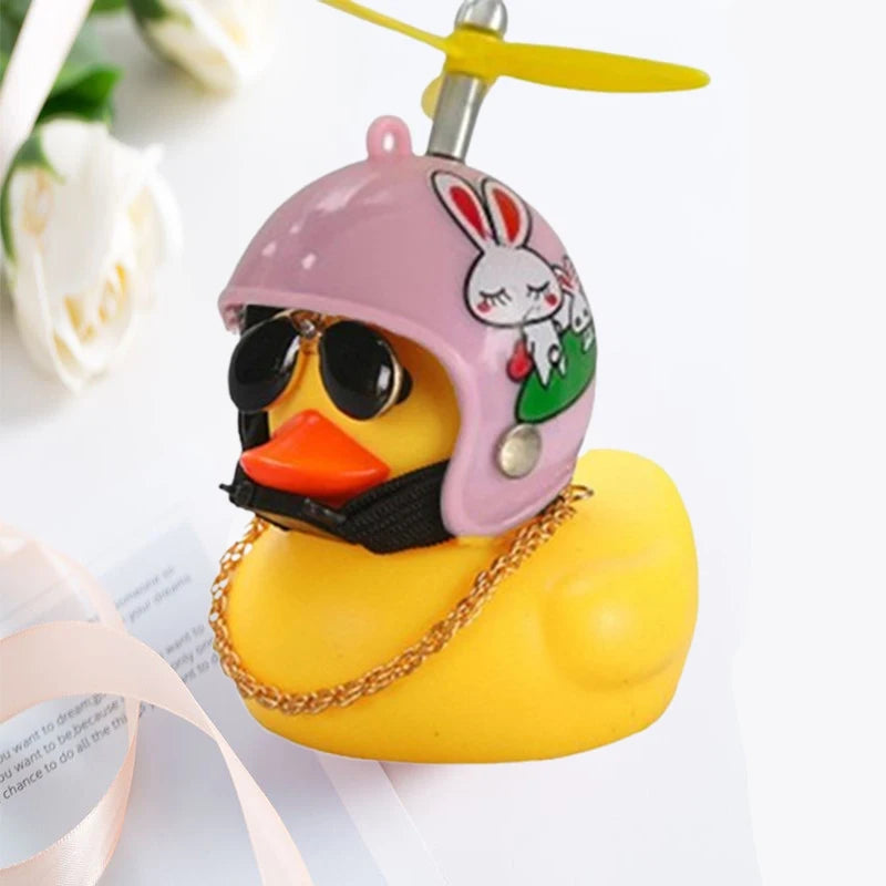 Car Broken Wind Helmet Small Yellow Duck Car Decoration Accessories Wind-breaking Wave-breaking Duck Cycling Decor Goods Gift
