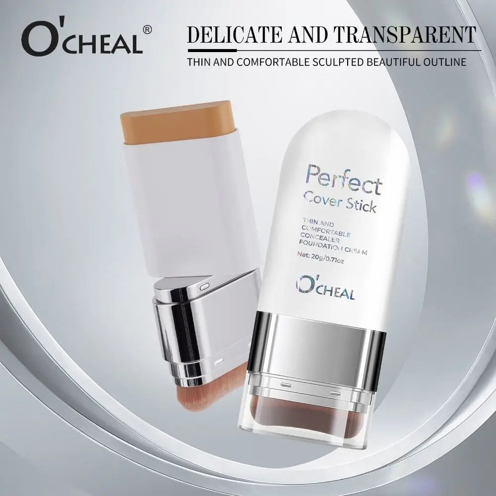 Thin and Comfortable Perfect Cover Stick Waterproof Instant Natural Concealer Foundation Stick with Brush Long-lasting