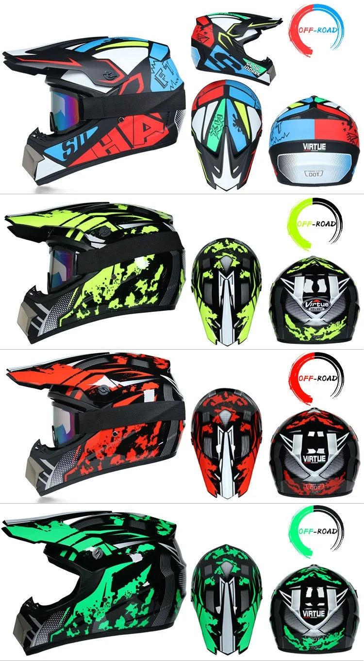 Off Road Motorcycle Helmet DOT Certified Motocross Dirt Bike Helmet ATV MX Downhill Racing Full Face Helmet Casco Moto Capacete