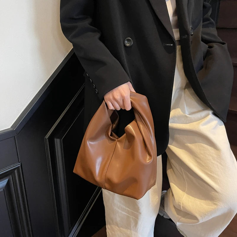 LEFTSIDE Design Small PU Leather Shoulder Bag For Women 2025 New Trend Fashion Y2K Handbags and Purses Females Bucket Bag
