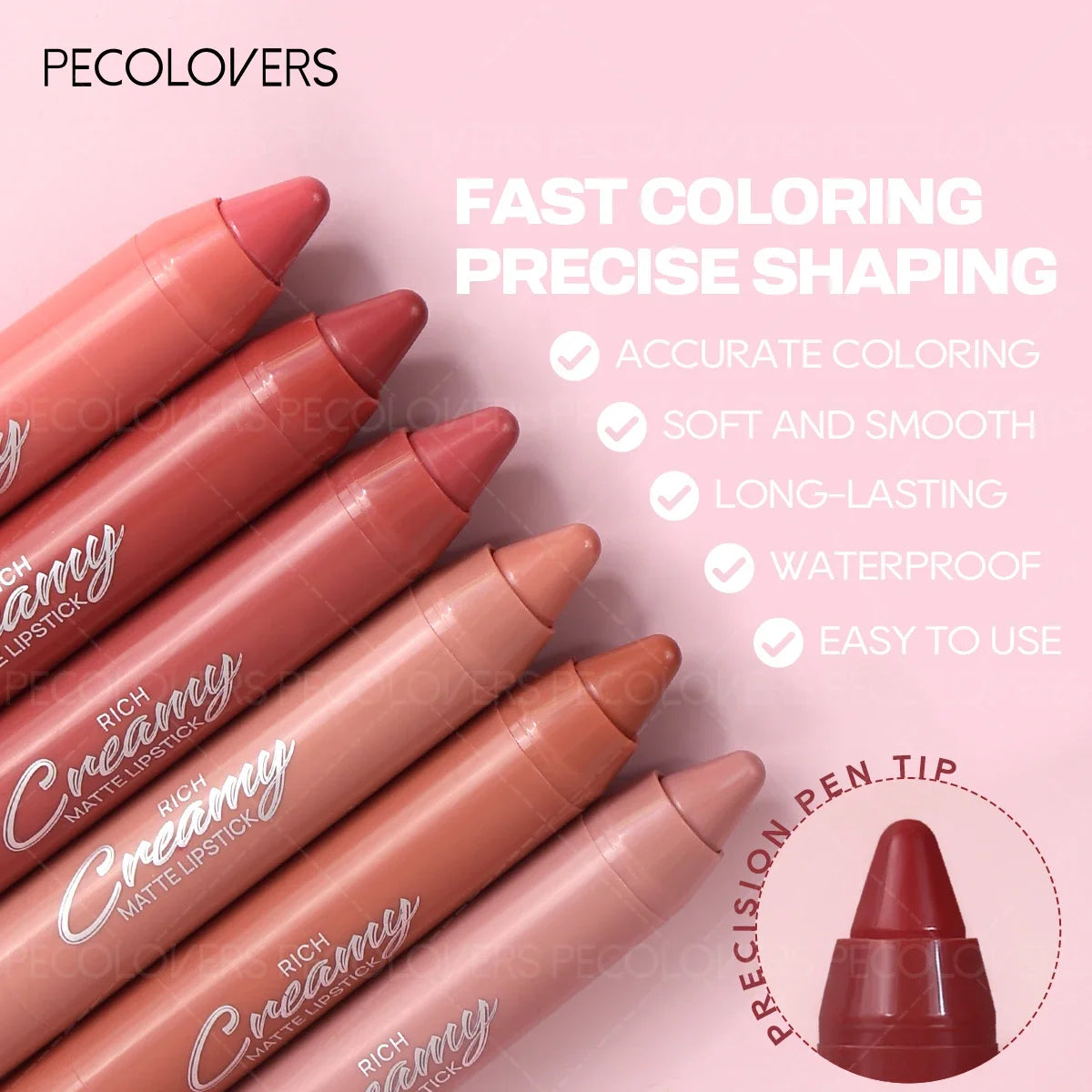1PC Matte Lipstick Pen-Easy Glide, Long-Lasting, Non-sticky, Soft Comfortable Texture, Compatible With Various Lip Looks, Daily