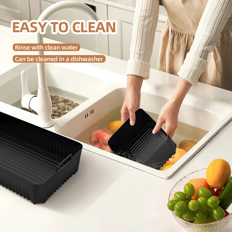 Silicone Air Fryer Liner for NinjaAF500 Non Stick Heat Resistant Easy to Clean Cooking Accessory Air Fryer Basket Air Frying Pan