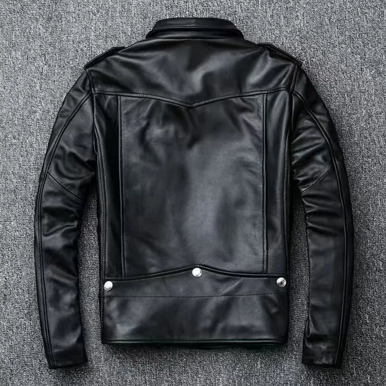 New Fashion Autumn Winter Men Solid Color Long Sleeve Zipper Slim Simple Trendy Faux Leather Coats Male Streetwear Top Clothes