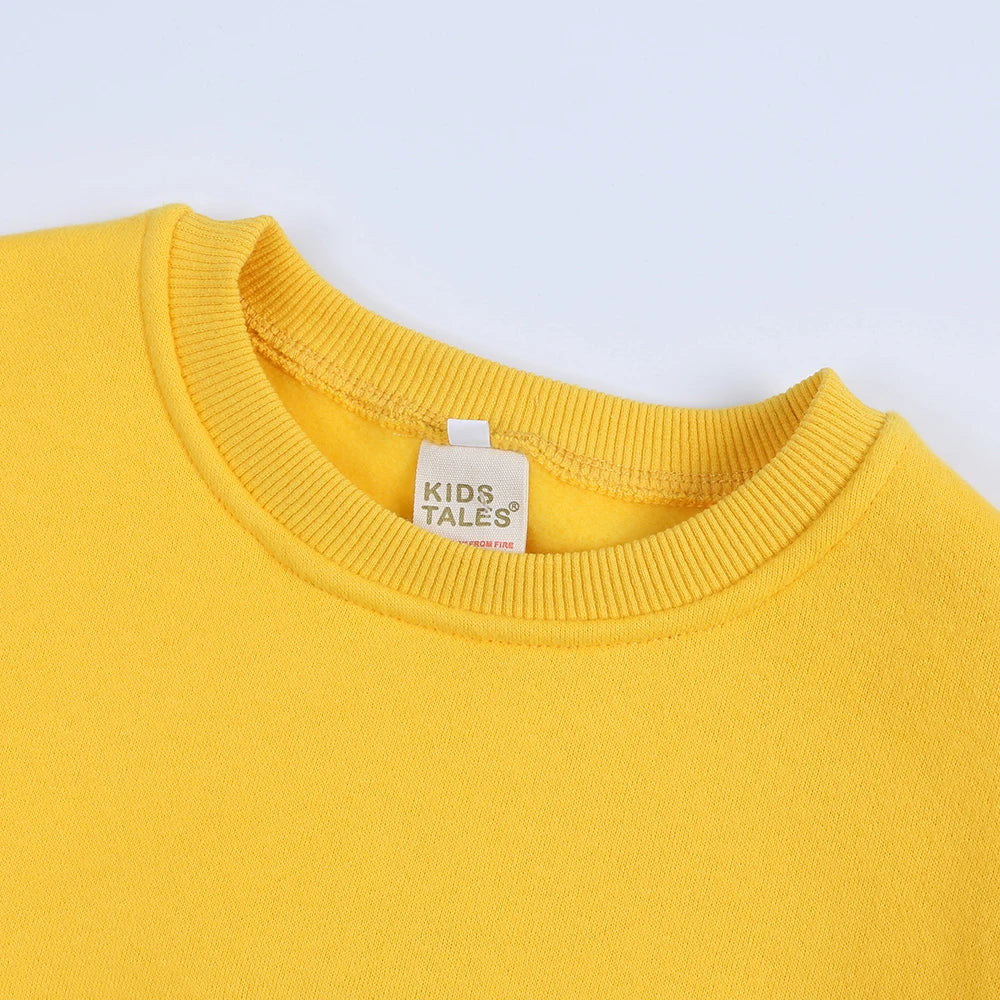 2026 Winter Spring Hoodies Pullovers Kids Boys Girls Clothes Korean Baby Thicken Fleece Sweatshirt Children's Clothing 6M-7T