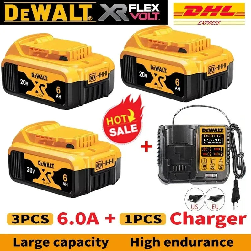 Original for DEWALT 20V/60V battery DCB606 DCB609 DCB182 DCB205 DCB206 DCB209 power tool 18V battery 6Ah 9Ah battery.