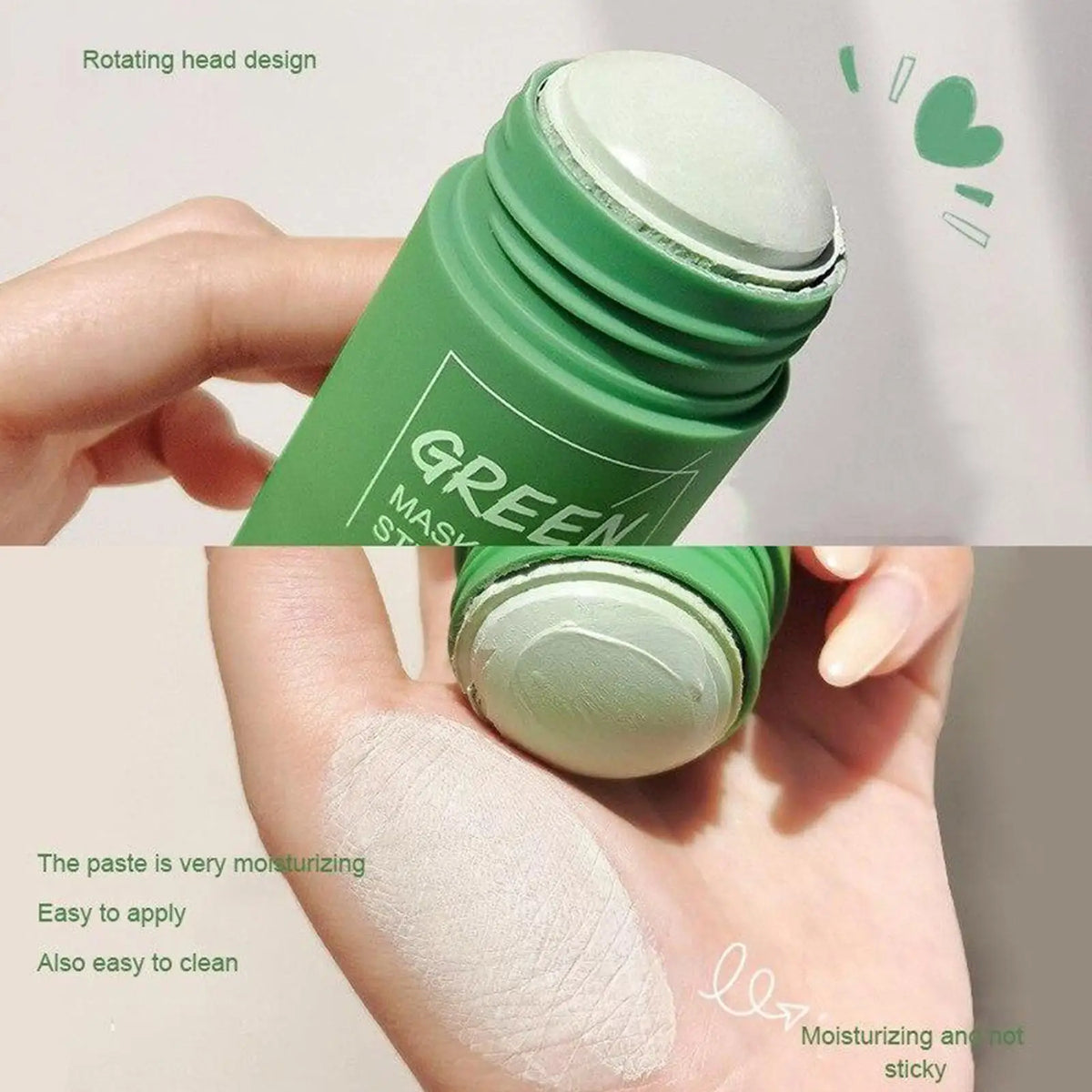 40g Green Tea Solid Cleansing Mask Stick Removes Blackheads & Cleans Pores Mild Korean Facial Skin Care