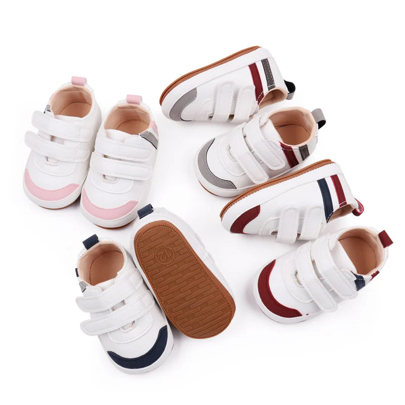 Baby Shoes Soft PU PVC High Quality Anti-slip Sole Newborn Toddler Prewalking Sneaker Spring and Autumn Style 2024 New BXC3223