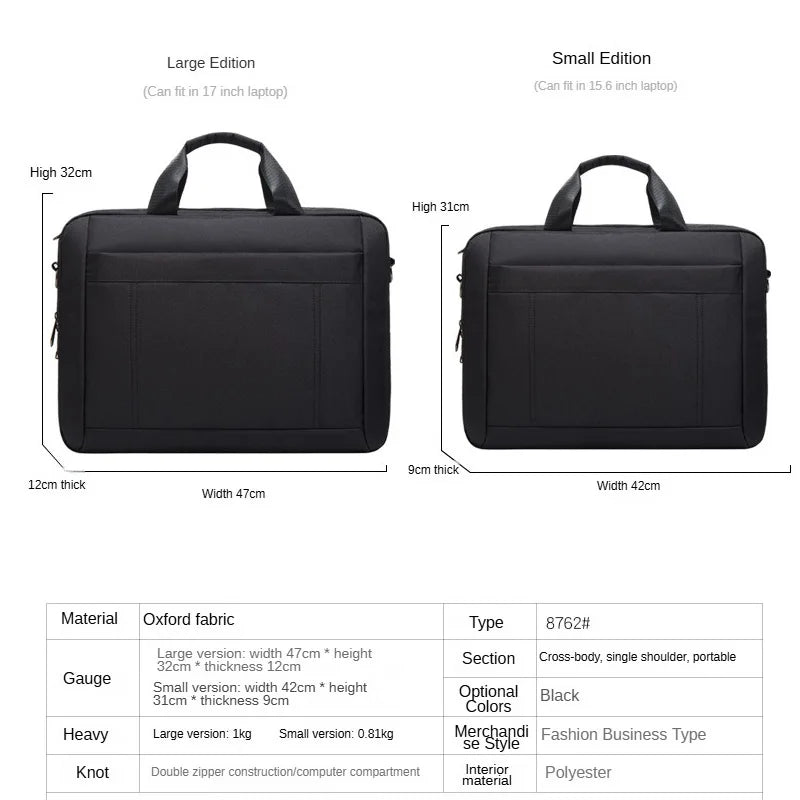 Men's Handbag Custom Image With Printed Logo Name Business Briefcase15.6-17.3inch Nylon Waterproof Laptop Bag