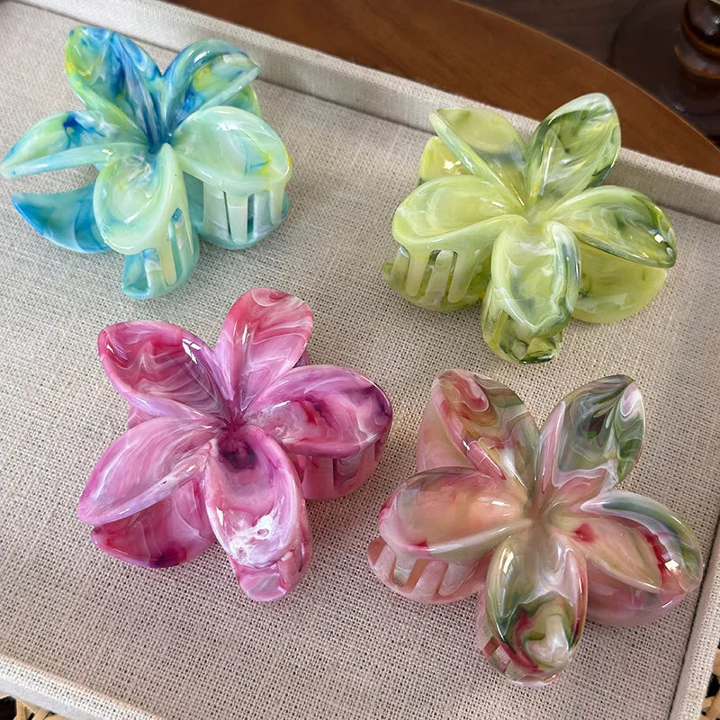 Flower Hair Claw Clip for Women Fashion Hair Clips Crab Clamp Barrettes Girls Hair Accessories Summer Shark Hairpin Headwear 1pc