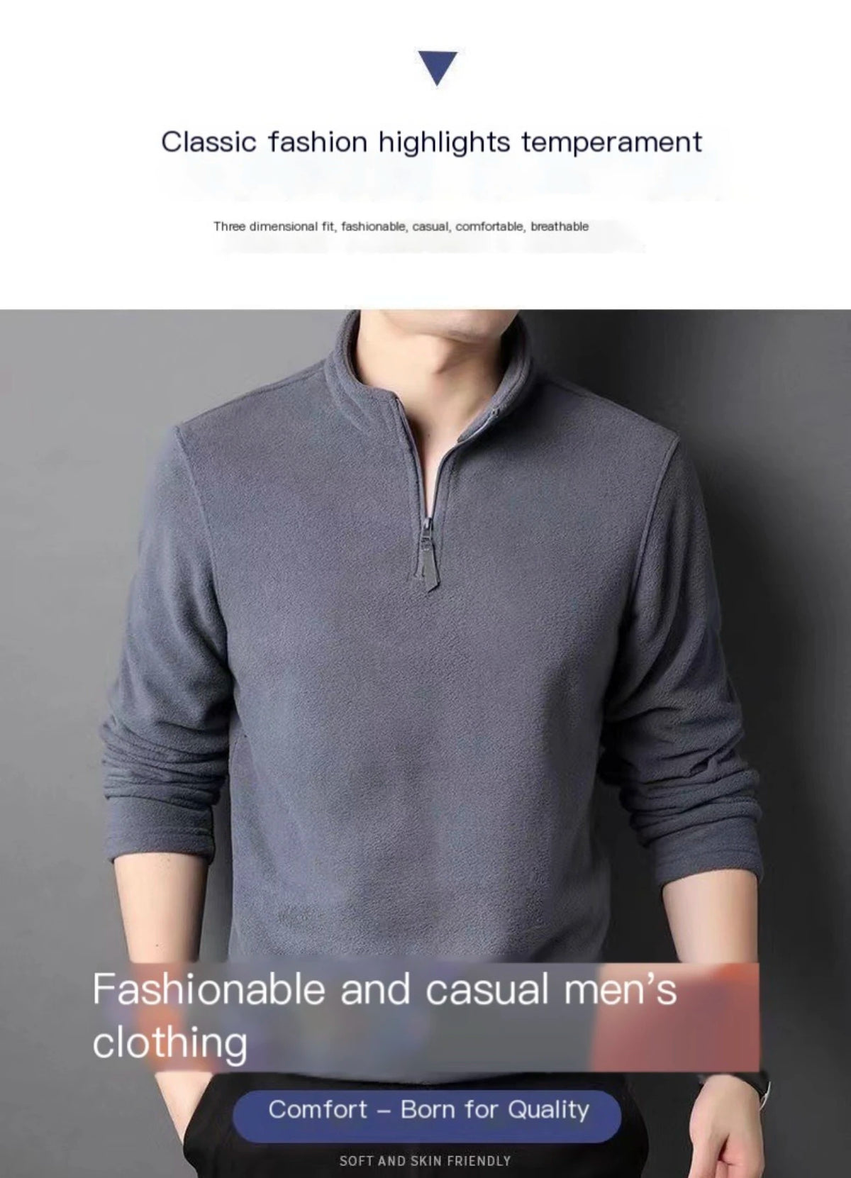 Men's Half-Zip Fleece Pullover Sweatshirt