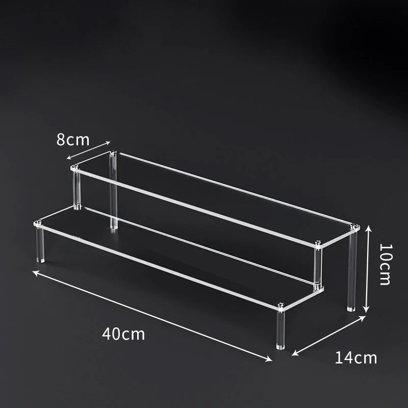 1-5 Tier Acrylic Display Risers Clear Shelf Doll Clay Figurine Display Stand for Desserts Perfume Organizer Showcase W-10