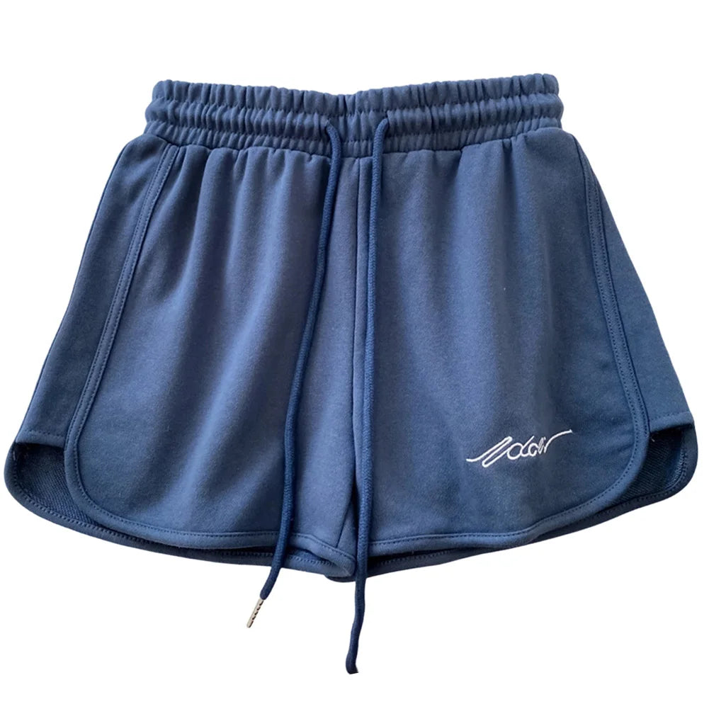 Loose Fit Women's High-Waisted Sports Shorts Elastic Running Pants for Fitness Casual Home Wear Four Season Use