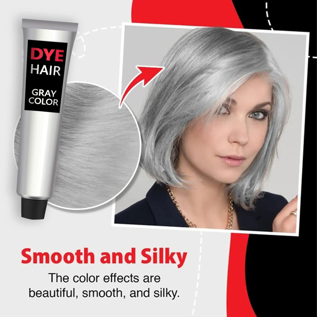 Gray Color Hair Dye Cream Unisex Smoky Gray Permanent Gentle Grandma Light Grey Silver Hair Dye Cream Natural Hair Dye Cosmetic