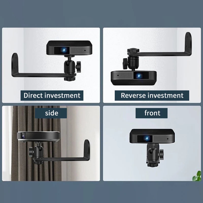 Universal Portable 360° Rotatable Wall Mount Beamer Holder Projector Bracket 1/4 Screw For XGIMI JMGO Dangbei Projector Stand