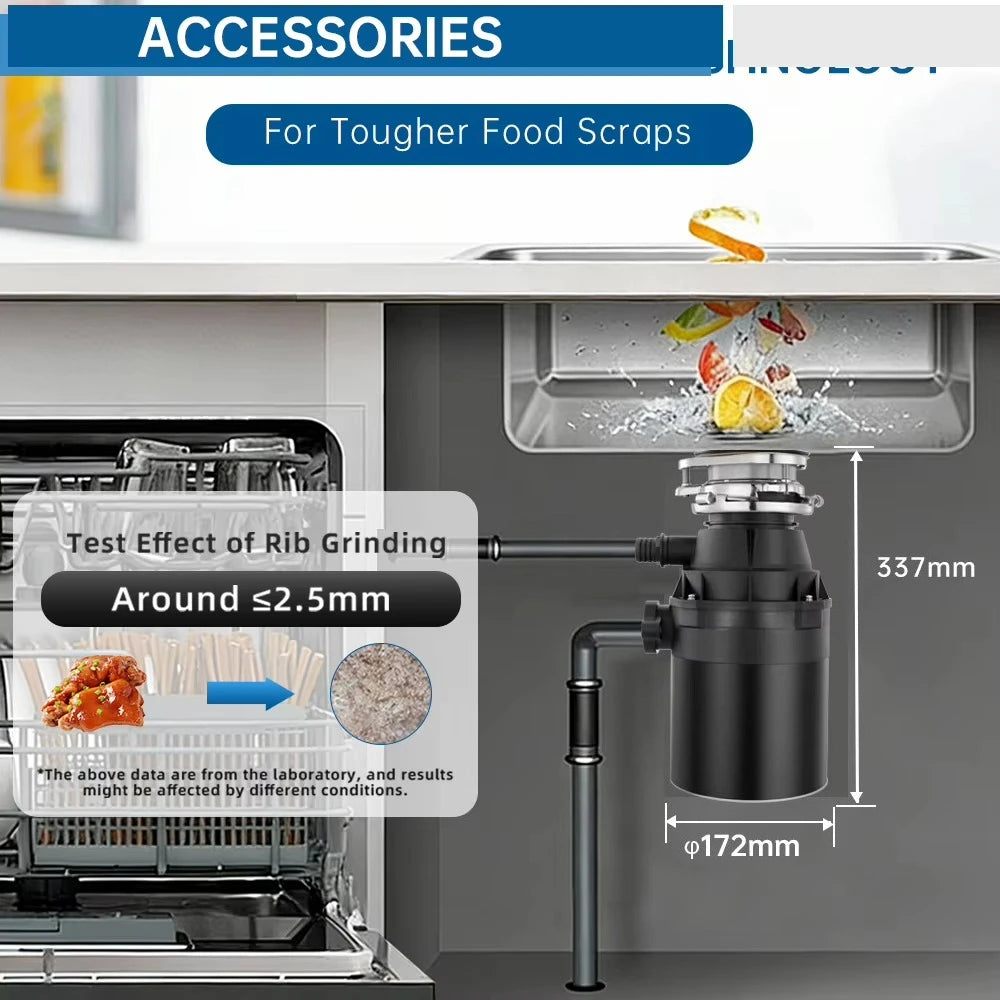 0.75 HP Stainless Steel Food Waste Disposer – 4-Stage, 1450 mL