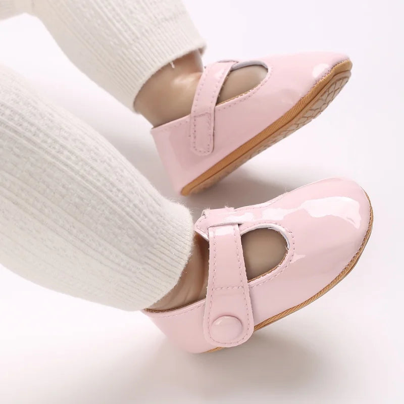 Baby Learning Walk Shoes,Multi Color Patent T-Strap Mary Jane Shoes,Soft Fashion Infant Daily Footwear for Baby Girls 0-1 Year