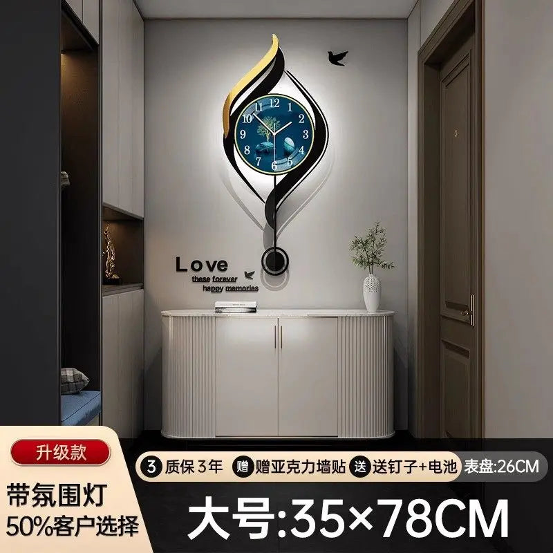 Chinese Style Xenomorph Wall Clock Modern Creative Luxury Metal Art Decor Silent Wall Watch For Living Room Study Home Decor