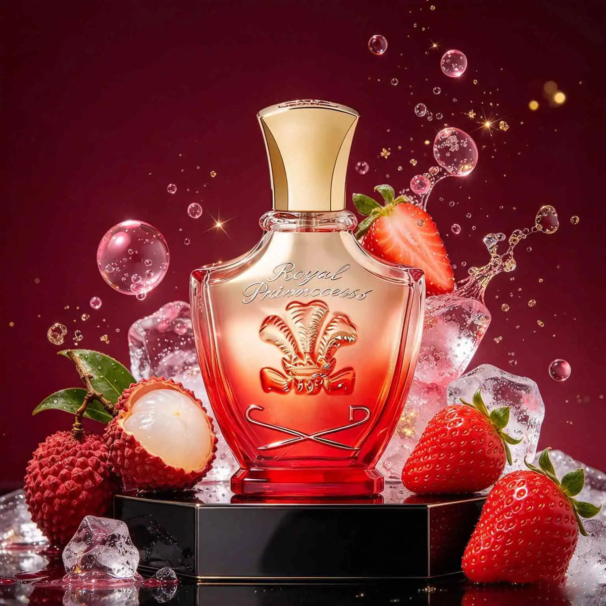Royal Princess Oud Ebony Perfume, Floral Amber Tone, Ladies' Perfume, 7.5ml 2.5oz, Lasting Fragrance, Raspberry, Jasmine, Ebony, Patchouli, Daily Commuting Fit, Suitable For Birthday And Anniversary Gifts.