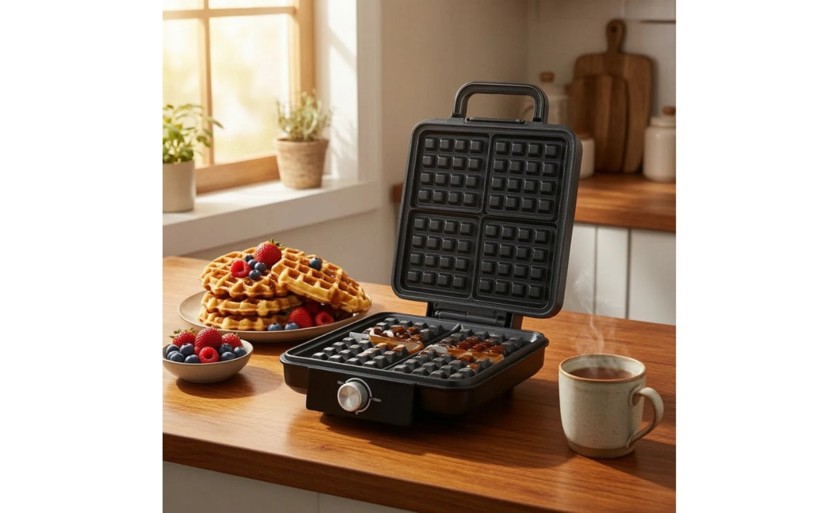 Electric Waffle Maker Nonstick Waffle Maker with Non-Stick Plates for Breakfast, Brunch