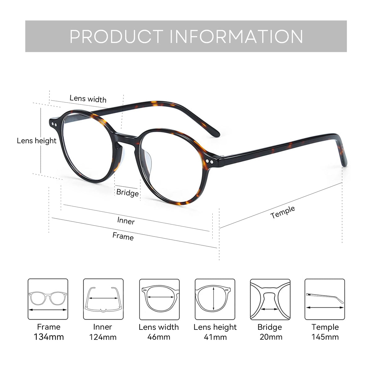 ZENOTTIC XS Size Unisex Ultralight Acetate Small Round Eyewear Anti Blue Light Blocking Computer Glasses Fashion Optical Frame