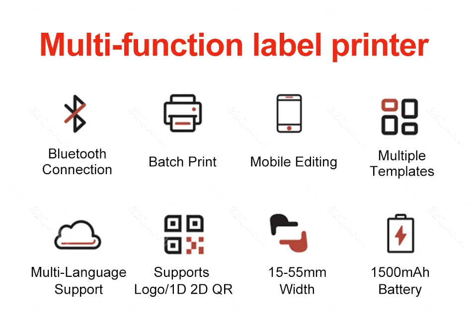 P2 Sticker Printer Thermal Labeling Machine Portable Label Maker Wireless Label Printer with Self-adhesive Paper Label Tape