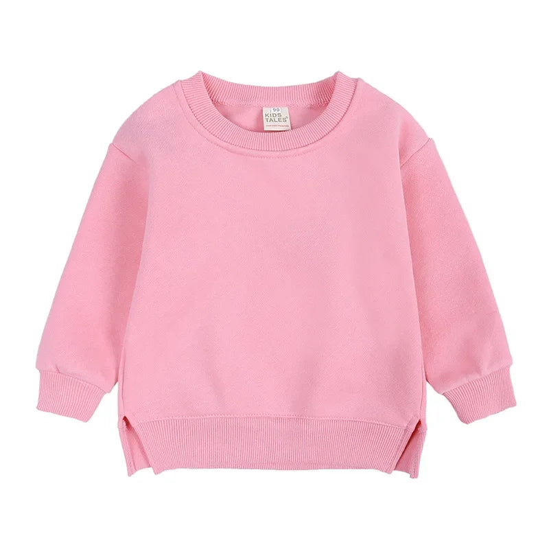 2026 Winter Spring Hoodies Pullovers Kids Boys Girls Clothes Korean Baby Thicken Fleece Sweatshirt Children's Clothing 6M-7T