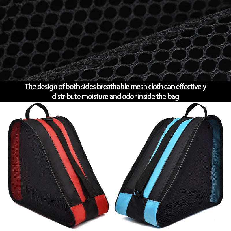 Portable Roller Skates Bag Ice Skating Shoes Cover Large Capacity Breathable Kids Inline Skates Storage Bag Skating Shoes Bags