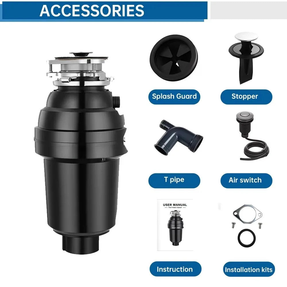 0.5 HP Kitchen Sink Food Waste Disposer – Continuous Feed