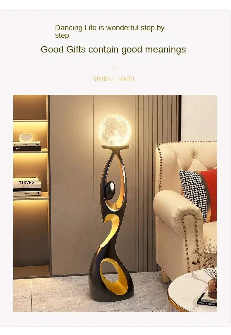 NEW Home Decoration Art Light Luxury Creative Living Room TV Cabinet Floor Decoration Night Glow Resin Sculpture LED Floor Lamp