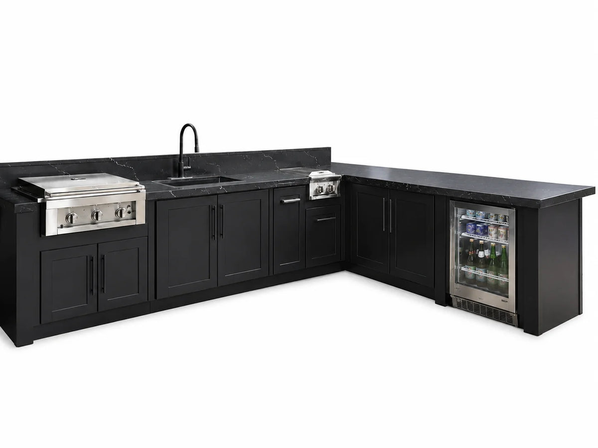 Custom 304 Stainless Steel Outdoor Kitchen Island Modular Patio Outdoor Cooking Grill Cabinet with Sink for Courtyard & Terrace