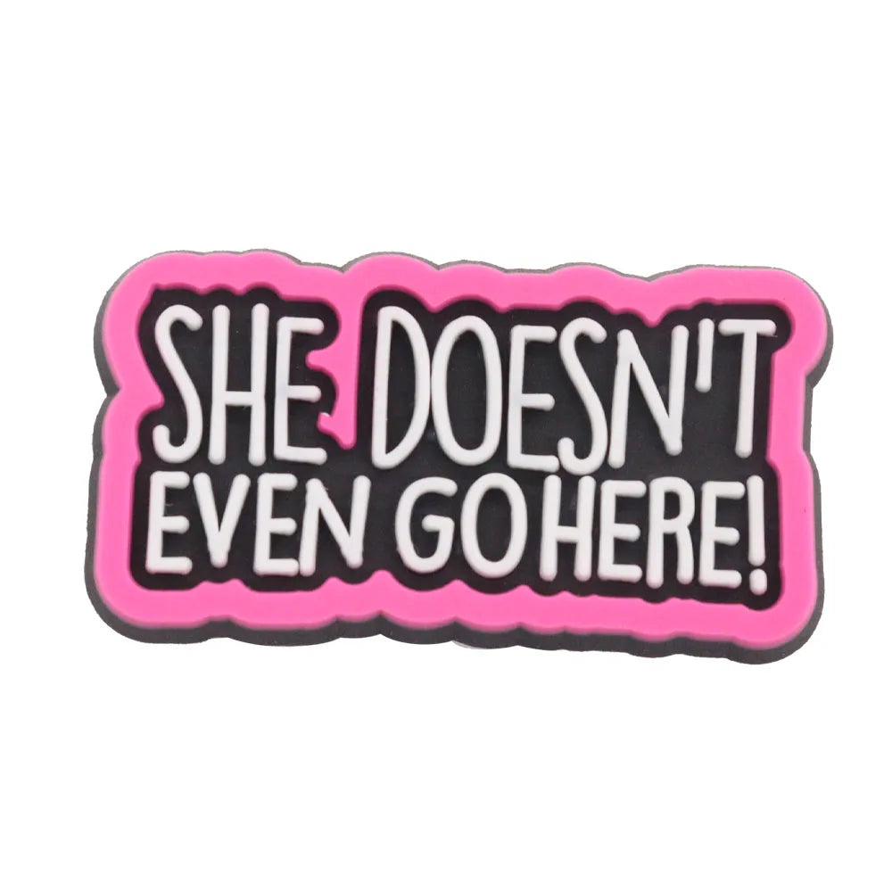 1-35PCS PVC Shoe Charms Limit Dose Not Exist Cool Libra Girls Thank You Love Feminist Buckle Clog Hole Slipper Decoration