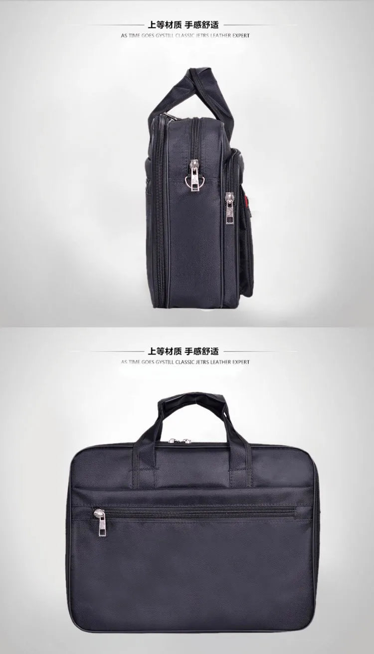 HOMEFISH Multi-pocket Portable Business Handbag for Men, Large Capacity Versatile Shoulder Briefcase for Daily Work & Casual Use