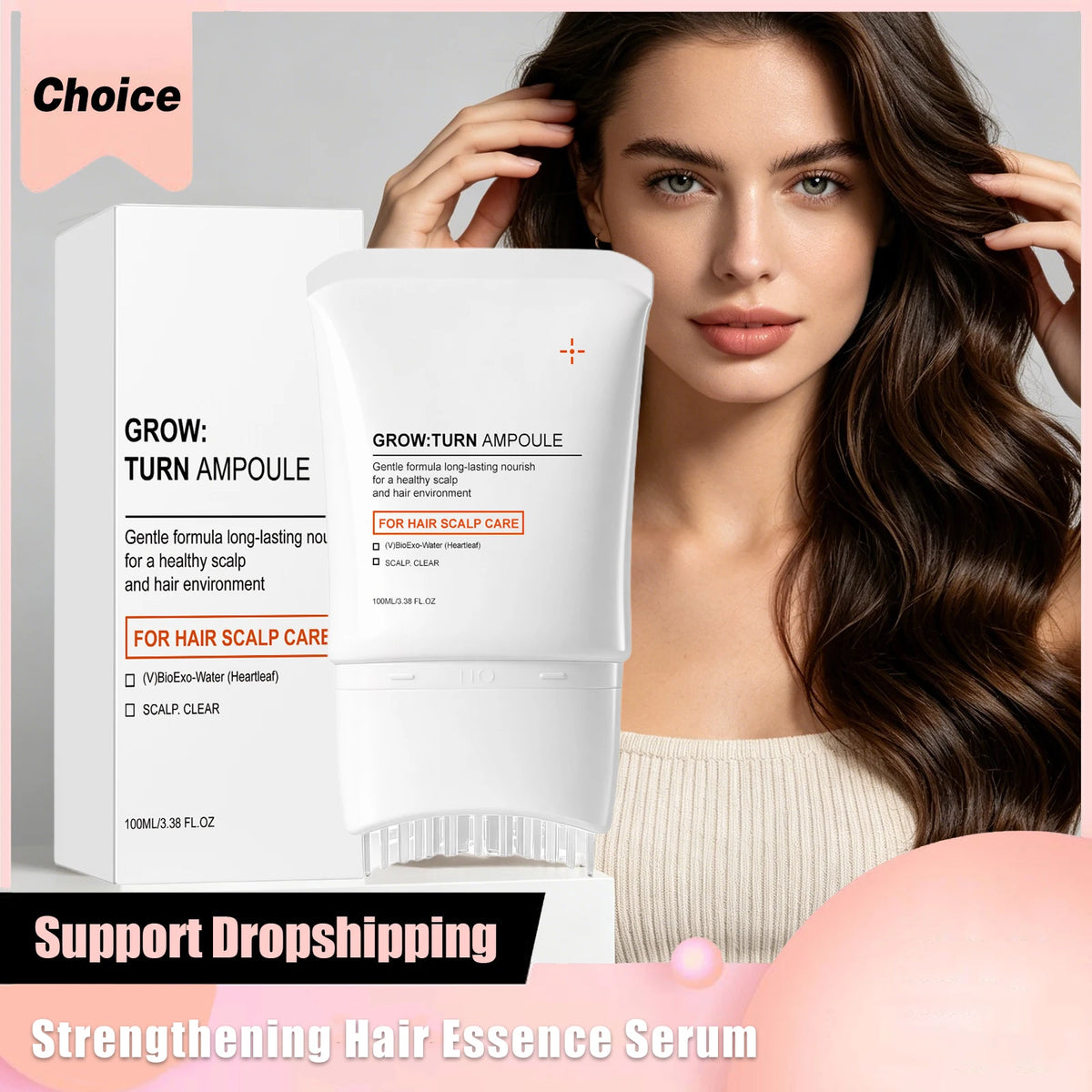 Volumizing Hair Serum Nourishing Scalp Follicles Anti Hairs Loss Treatment Anti-Frizz Smoothing Soften Hair Regrowth Roller Ball