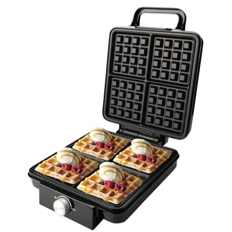 4-Slice Belgian Waffle Maker 1500W Double Heating Non-Stick Egg Cake Oven Pancake Egg Waffle Cake Machine Temperature Control