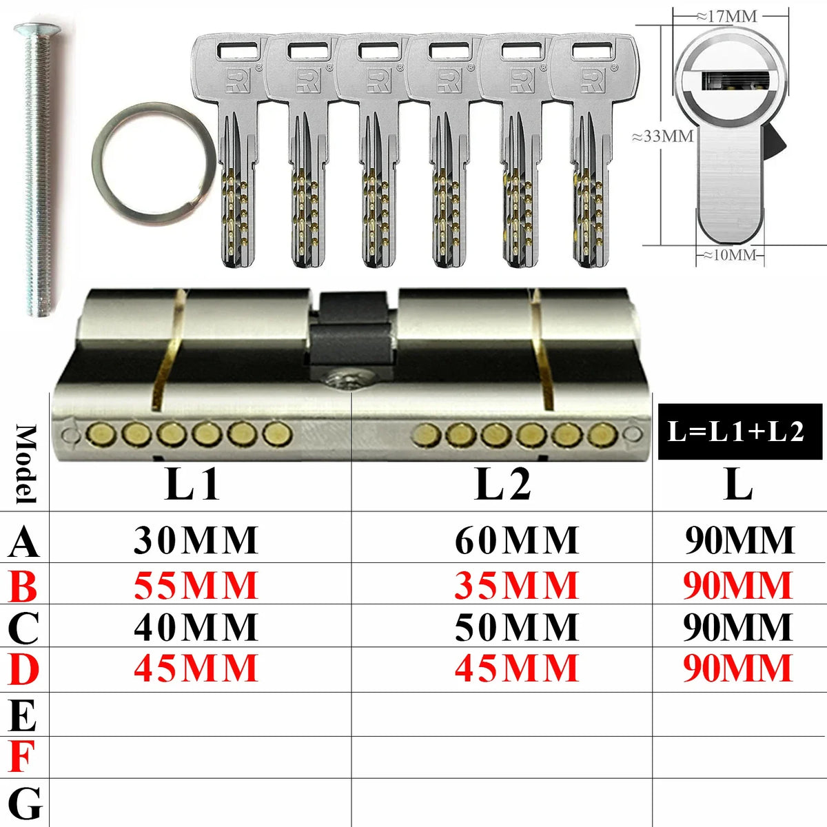 European standard high quality Cylinder door,11-pin anti-theft cylinder door Entry door lock Cylinders for locks Entrance doors