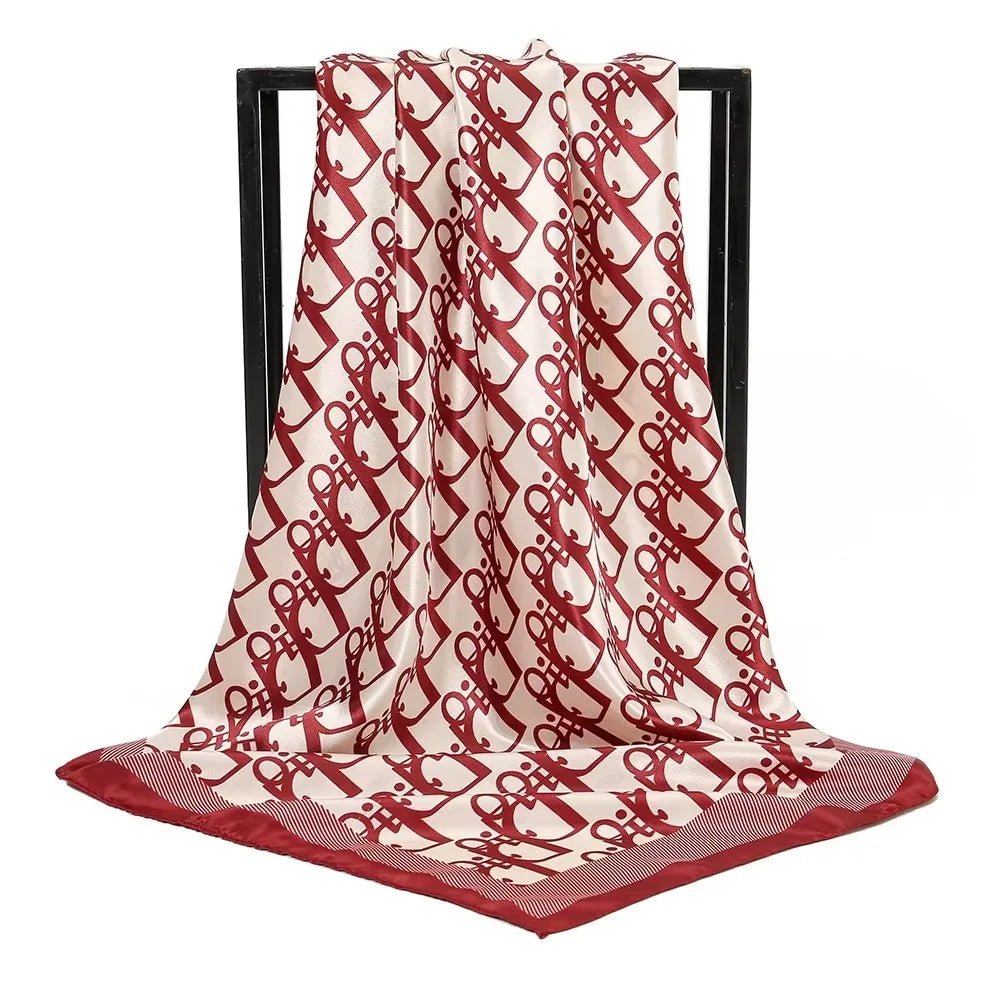 90 cm Printed Silk Scarf – Hair & Neck Wrap