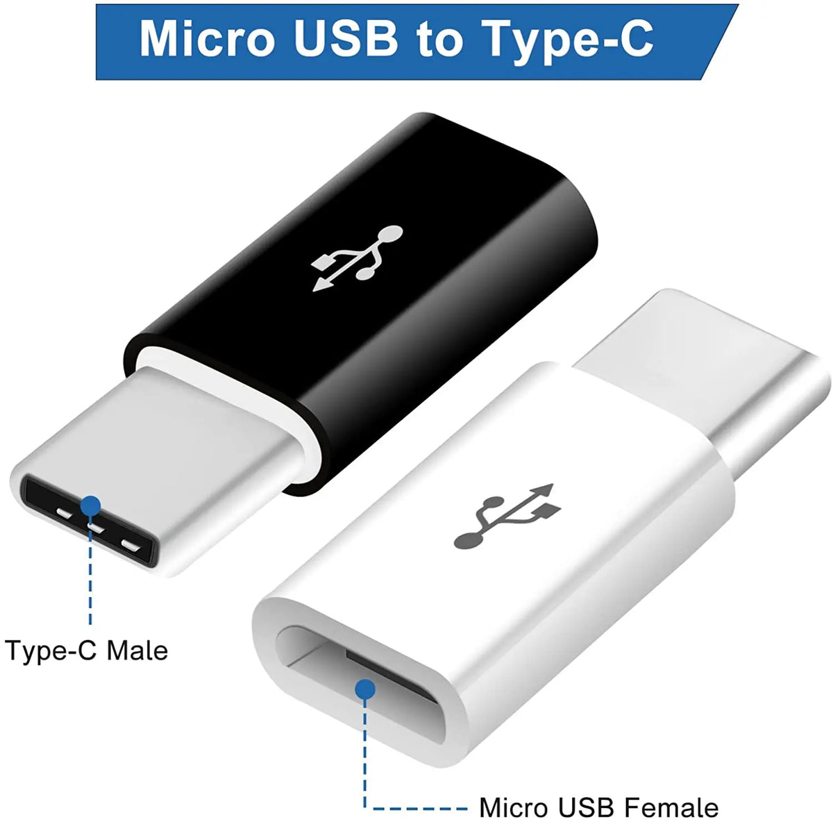 1/5/10Pcs Micro USB Female To Type C Male Adapter Converter for Android Smart Phone Tablet USB Type C To Micro USB Connector