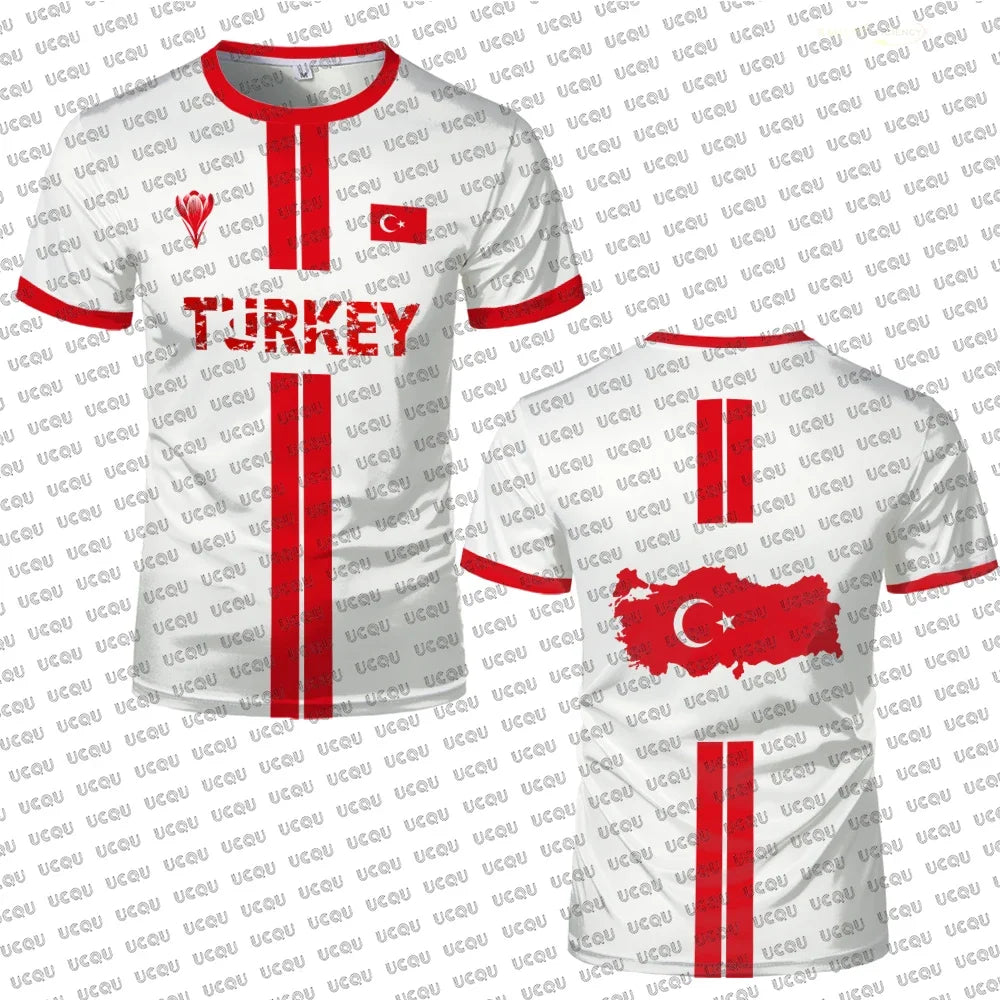 Türkiye 3D print sport Quickdry Breatha men women T-shirt outdoor football jersey fanTeam training apparel parent-child clothing