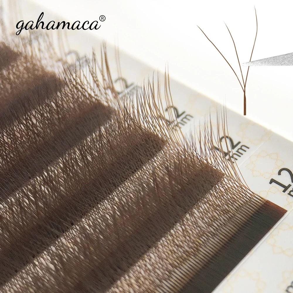 GAHAMACA Eyelash Extension 0.07mm C/D/L/LU Curl Lash 3dW-Shape Eyelashes Extension Natural Soft Premade False Lashes ๏ปฟWholesaled