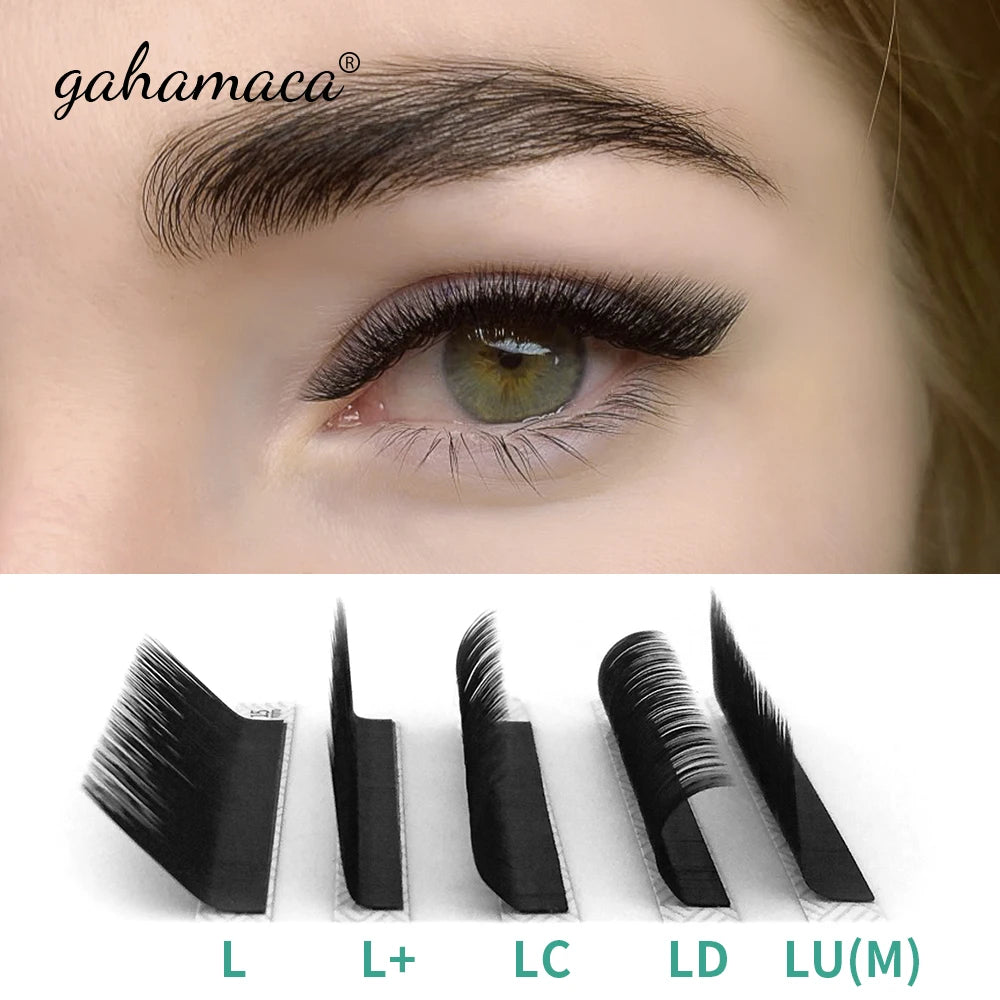 GAHAMACA Eyelash Extension 0.07mm C/D/L/LU Curl Lash 3dW-Shape Eyelashes Extension Natural Soft Premade False Lashes ๏ปฟWholesaled