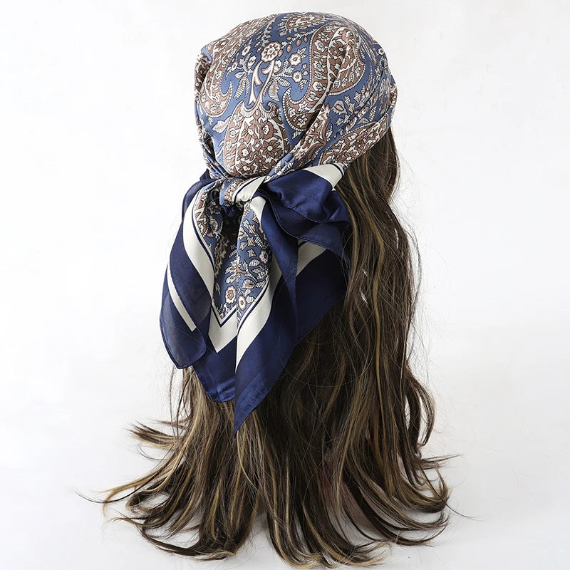 Lady Hair Dot Scarf Female Silk Square Scarves Head Wraps for Women Bandana Fashion Foulard Shawls Female Neckerchief Summer