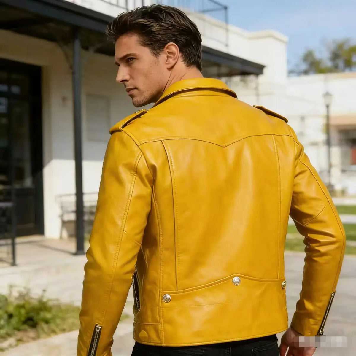 New Fashion Autumn Winter Men Solid Color Long Sleeve Zipper Slim Simple Trendy Faux Leather Coats Male Streetwear Top Clothes