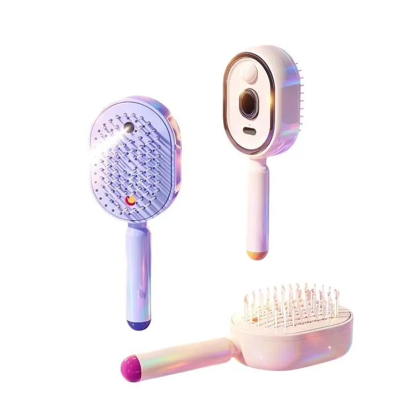 1 Set 3 In 1 Electric Spray Air Cushion Massage Comb Self Cleaning Steam Essential Oil Rechargeable For Frizzy Hair Scalp〔DD329〕