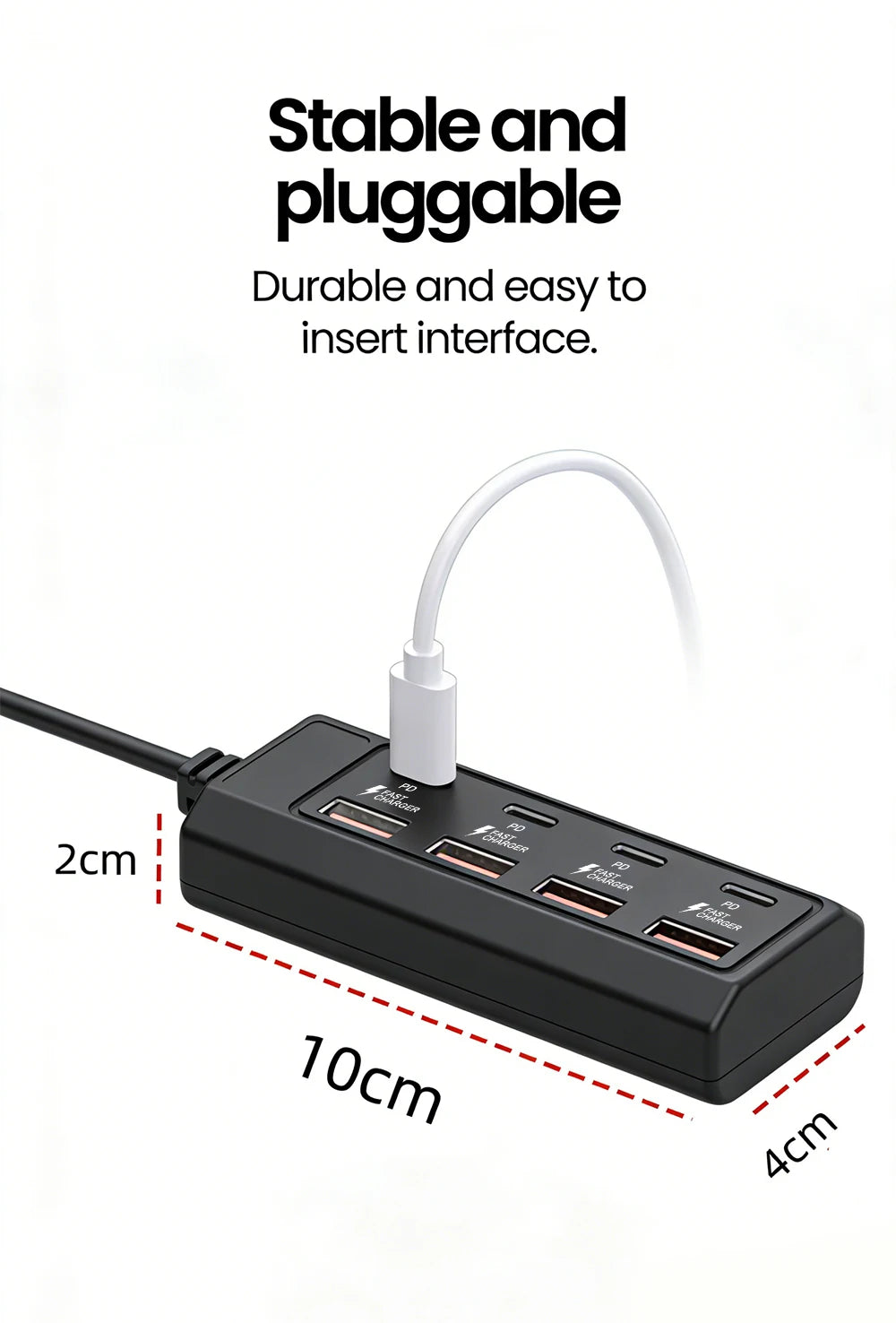 8 Ports 25W Power Outlet Adapter Electrical Socket Docking Stations 4USB+4Type C Charger Splitter Converter USB Extension Socket