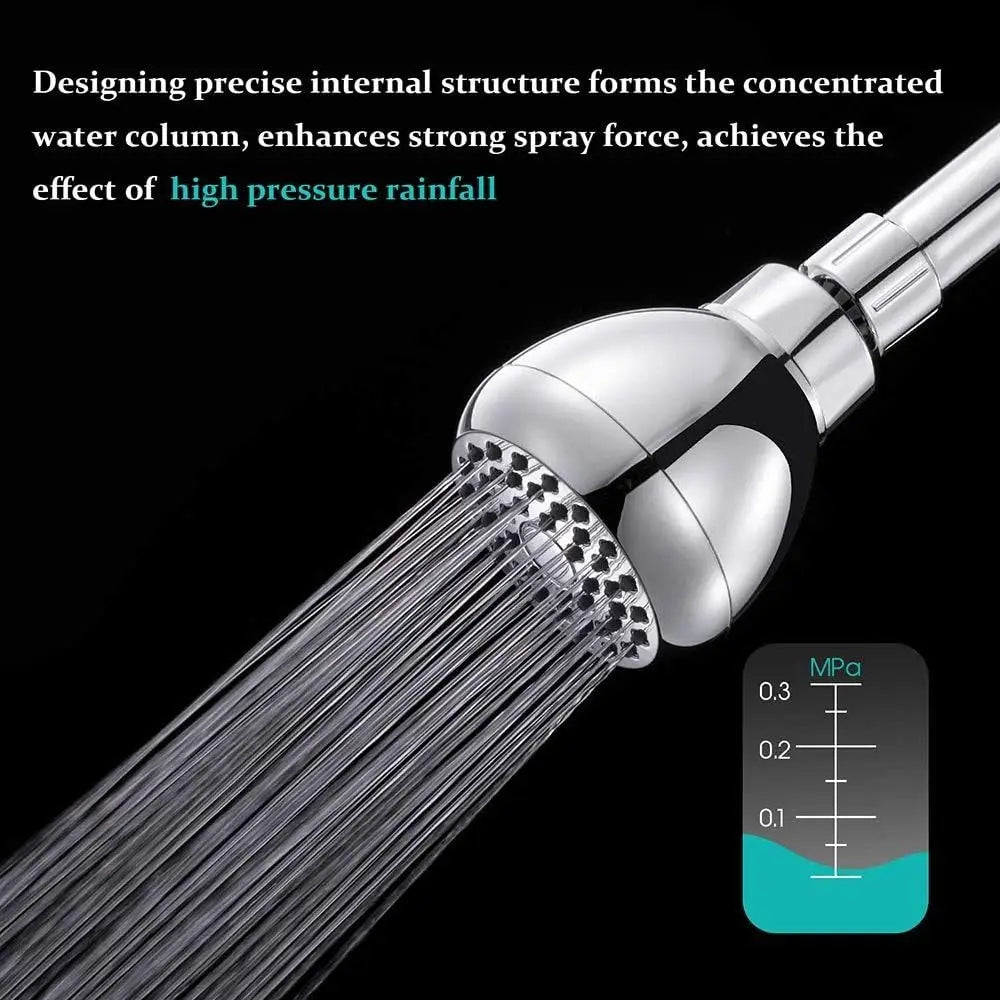 Silicone Nozzles Shower Heads Matte Black Powerful Water Flow Spray Shower Rustproof 360 Rotation Rain Shower Head Bathroom Use