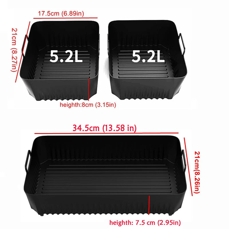 Silicone Air Fryer Liner for NinjaAF500 Non Stick Heat Resistant Easy to Clean Cooking Accessory Air Fryer Basket Air Frying Pan