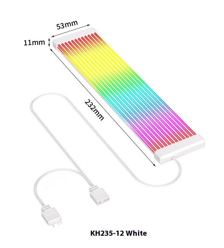 5V 3Pin ARGB Sync PC Cable 8/24PIN Motherboard Power Extension Cable Flexible LED Strip Light DIY Kit Video Card 8Pin 6PIN Cable